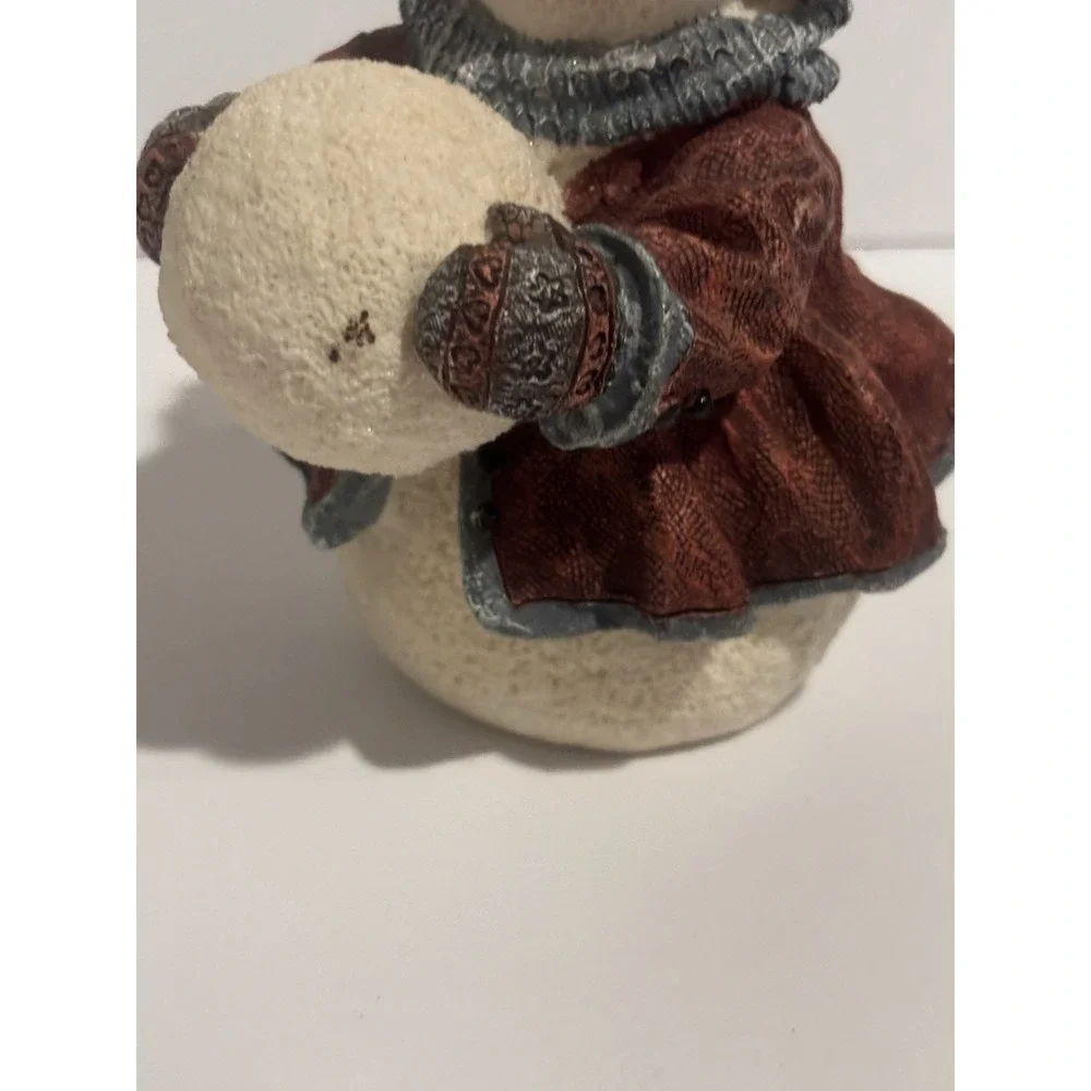 Snowman in Red Coat with Snowball Figurine Frosty Christmas Holiday Decor 6